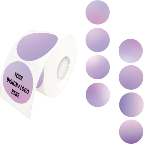 Miniatura 11 de Etiquetas adhesivas térmicas redondas de arcoíris de 1.5 pulgadas, etiquetas térmicas directas circulares autoadhesivas, etiquetas adhesivas