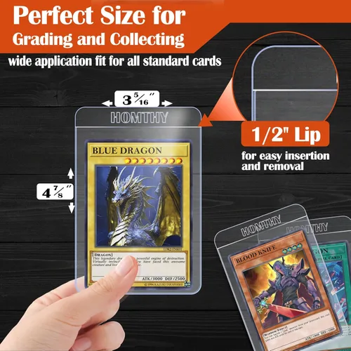 Miniatura 2 de Tarjeteros semirrígidos de 50 quilates para tarjetas intercambiables, fundas para tarjetas con protector de tarjetas de béisbol de 1/2 pulgada