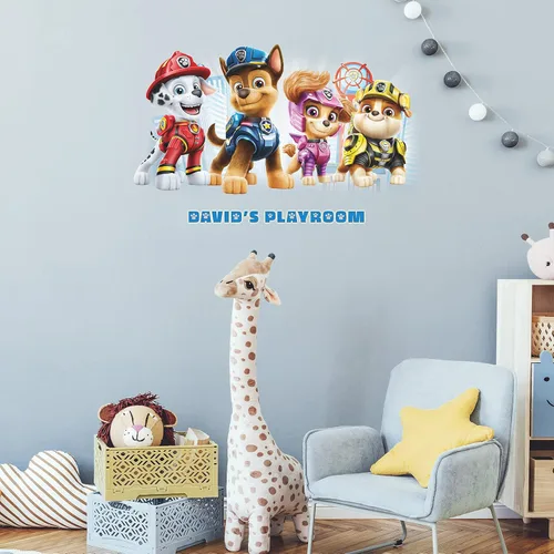 Miniatura 5 de RoomMates Paw Patrol - Calcomanías de pared gigantes con alfabeto para personalización, vinilo, azul, rojo, rosa, amarillo, removible