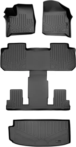 Miniatura 13 de SMARTLINER Juego de alfombrillas de piso de 2 filas compatibles con Chevrolet Traverse 2011-2017