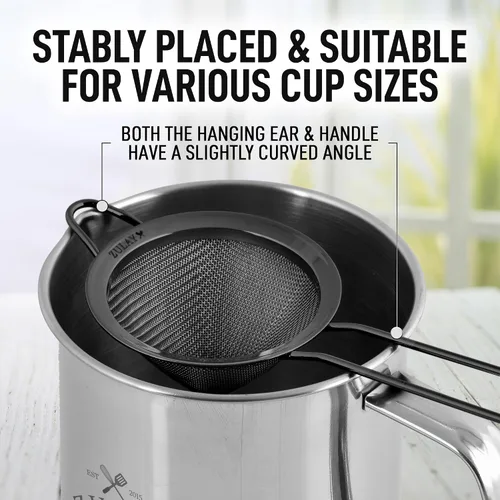 Miniatura 4 de Zulay - Colador pequeño de acero inoxidable, eficaz en forma de cono para cócteles, hierbas de té, café y bebidas, colador de malla fina que es a