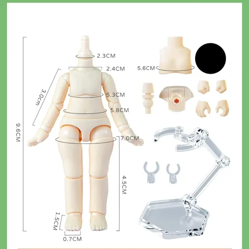 Miniatura 7 de Cuerpo de Muñeca BJD a Escala 1/12 9.6cm/11cm YMY2 Cuerpo de Figuras de Acción de Reemplazo Accesorios para Muñecas (Blanco Normal, 9.6cm)