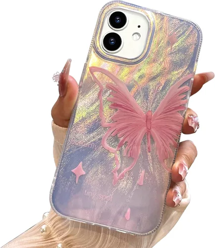 Miniatura 132 de I-MGAE-IN-AR Funda compacta para iPhone 11, diseño de mariposa, marco de protección de lente de cámara con diamante 3D, bonitas fundas protectoras