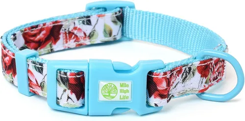 Miniatura 22 de Mile High Life Collares para perras hembras Lindo collar bandana Collares de tela de polialgodón suave para perros medianos Patrón de flores