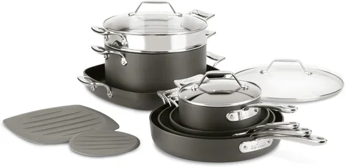 All-Clad Juego de utensilios de cocina antiadherentes anodizados duros, juego de 12 piezas Negro
