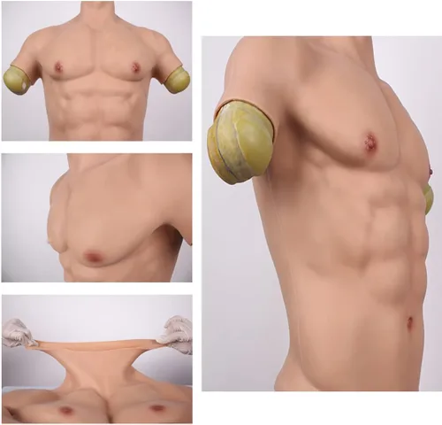 Miniatura 4 de Traje de cuerpo de silicona muscular falsa realista con textura de piel realista, para cosplay, accesorios de Halloween