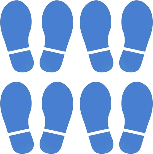 Miniatura 42 de PATIKIL Adhesivo de huellas de 6 x 2.5 pulgadas, 4 pares de zapatos de PVC para decoración de clase, guía de escaleras, color negro