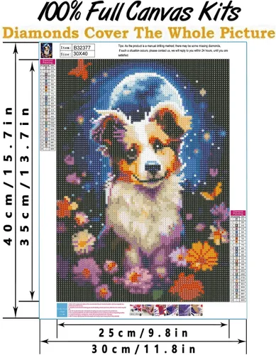 Miniatura 2 de Kits de arte de diamantes para adultos, kits de pintura de diamantes para adultos, pintura de arte de diamantes para perros con diamantes