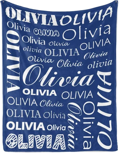 Miniatura 25 de Manta personalizada con nombre para niños y adultos, manta de franela personalizada con nombre Color 07
