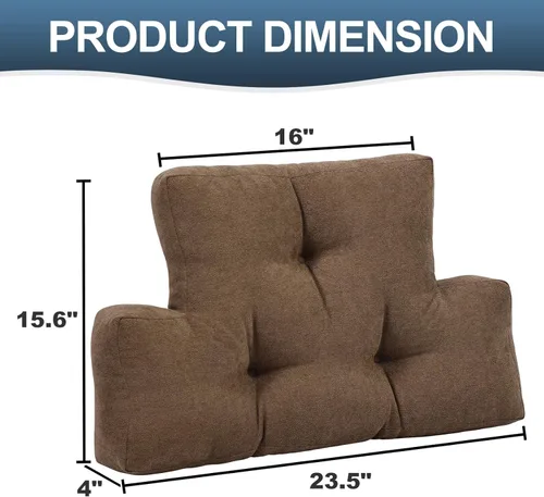 Miniatura 7 de Almohada de espalda para reclinable, almohada de apoyo lumbar suave y esponjosa, cojín de apoyo para la espalda, cojín lumbar grueso para sillas