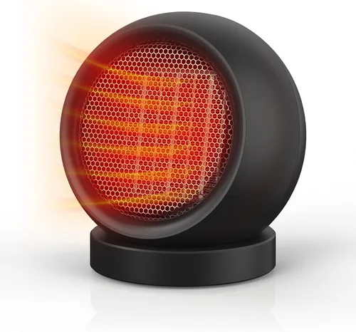 Coolfor Calentador de escritorio, calentador de espacio de eficiencia energética de 600 W, calentador eléctrico de escritorio de cerámica PTC de