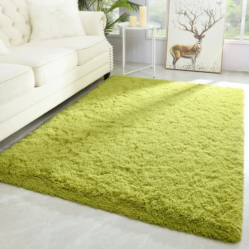 Miniatura 102 de Merelax Alfombra Moderna Suave y Esponjosa Shaggy para Dormitorio Sala de Estar Decoración de Sillas Pequeñas Alfombras Tapetes para Pies Piso, Verde