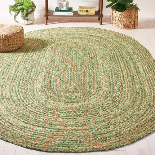 Miniatura 31 de SAFAVIEH Alfombra 8x10 - Colección Cape Cod - Grande - Beige y Multi, Jute y Algodón Hecho a Mano, Diseño Trenzado Tejido (CAP202B)