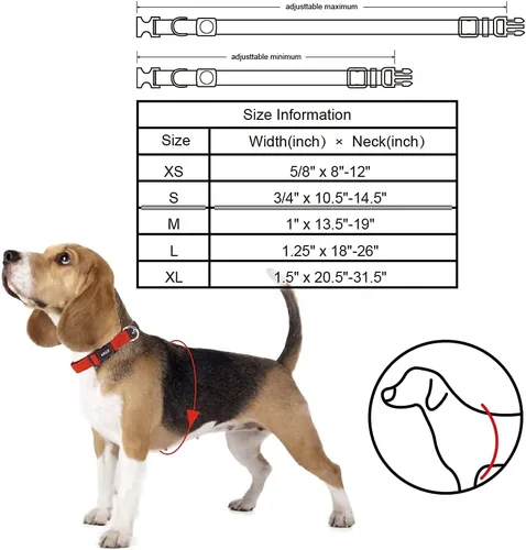 Miniatura 5 de KZA102-08XS - Collar de malla para perros pequeños, medianos y grandes, cuello ajustable, suave, ligero, transpirable, ajuste cómodo, naranja