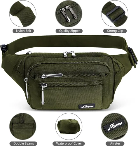 Miniatura 4 de Bolsa de Cintura Riñonera para Hombres y Mujeres Bolsa de Cadera con Correa Ajustable para Exteriores Entrenamiento Viajes Casual Correr Senderismo