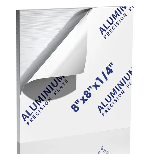 Miniatura 24 de 2 piezas de chapa de aluminio 6061, placas de aluminio resistentes de 12 x 16 x 1/8 pulgadas de grosor con película protectora, placa de aluminio