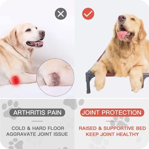 Miniatura 6 de suddus Cama elevada para perros impermeable al aire libre, cuna elevada portátil para perros, camas para perros fuera del suelo, camas para perros