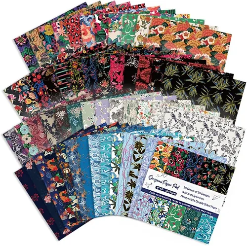 Miniatura 11 de Kit de papel para Origami, doble cara, 100 hojas, 20 colores, 6 pulgadas, cuadrado japonés Chiyo, fácil de doblar, para manualidades, bricolaje