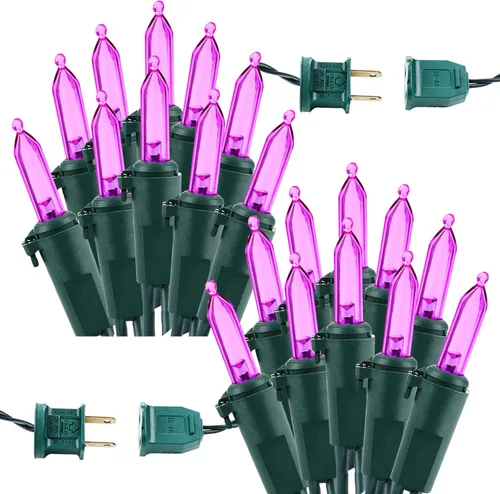 Miniatura 12 de Brizled luces de Halloween moradas, 10 mt, 100 luces LED de Halloween al aire libre, 120 V, certificación UL, linea de luces decorativas