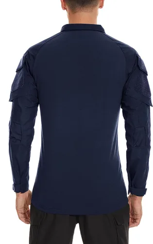 Miniatura 10 de TACVASEN Camisa táctica de manga larga para hombre, con cremallera de 1/4, con bolsillos, para paintball, militar, Airsoft, transpirable