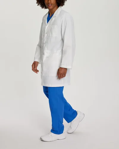 Miniatura 2 de Landau mens Unisex Relaxed Fit 5-pocket 4-button Mid-length Notebook Lab Coat 3174