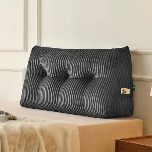 Miniatura 20 de Z-hom Almohada de cuña grande para cabecero, almohada triangular para cabecero tamaño king, almohada de lectura para cama con una almohada enrollada