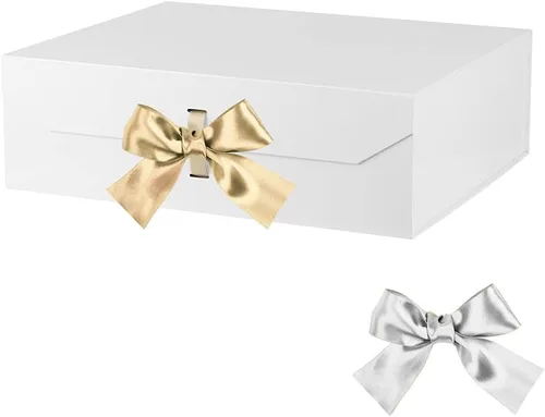 Miniatura 22 de GoooodGift Caja de regalo grande blanca de 13 x 11 x 5.3 pulgadas, caja de regalo con tapa cierre magnético, Navidad, cajas de regalo plegables