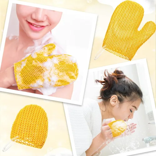 Miniatura 8 de Karenhi 2 Pcs Honeycomb Exfoliating Glove Set Exfoliating Bath Mitt Honeycomb Face and Body Scrubber Shower Mitt for Cleaning Body Shower Face Skin