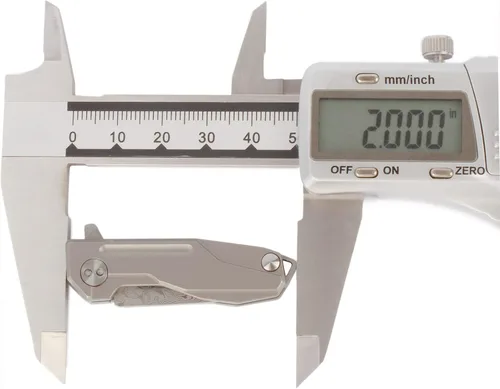 Miniatura 3 de Samior HY002 - Cuchillo plegable ultra pequeño de bolsillo, hoja de damasco VG10 de 1.3 pulgadas, cerradura de marco de mango de titanio gris, mini