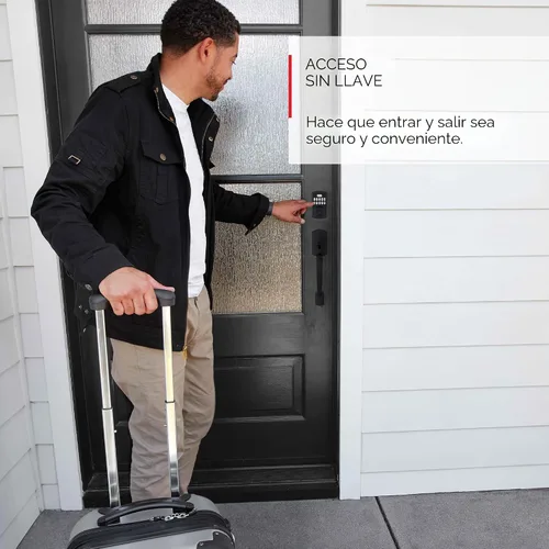 Miniatura 3 de Kwikset Powerbolt 250 - Cerradura electrónica de transición con teclado de 10 botones, color negro mate, con cómoda entrada sin llave, códigos