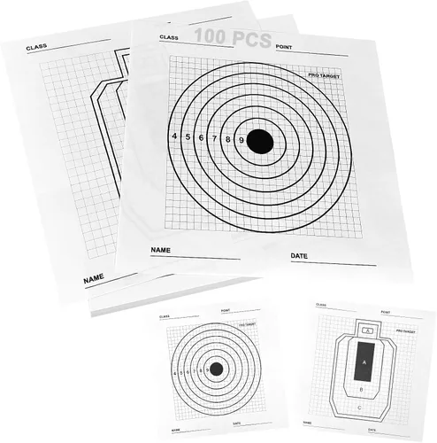 Objetivos de Airsoft con atrapador, incluye 10/60 objetivos de papel reemplazables, objetivos de pistola BB portátiles para práctica de tiro en el