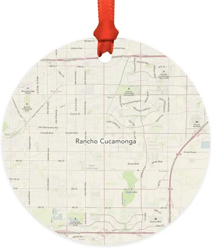 Miniatura 11 de Andaz Press Mapa de la ciudad de Estados Unidos redondo de madera natural MDF ornamento de Navidad, Akron, Ohio Vintage Mapa, 1 paquete, larga