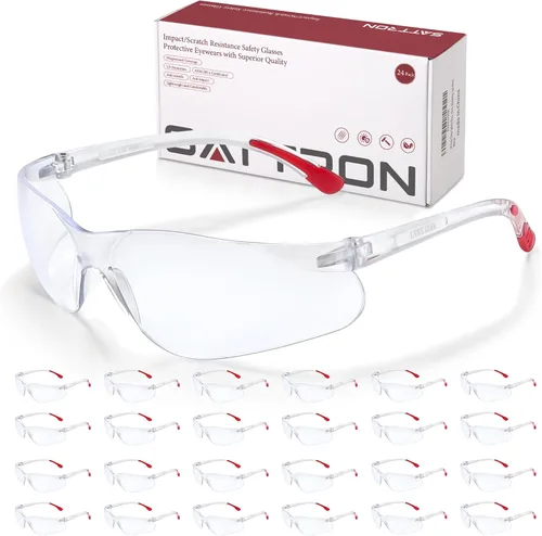 Miniatura 13 de Gafas de Seguridad Tintadas 24 Unidades, Gafas de Sol de Seguridad a Granel con Protección UV ANSI Z87.1, Gafas Protectoras Resistentes a Rayones e