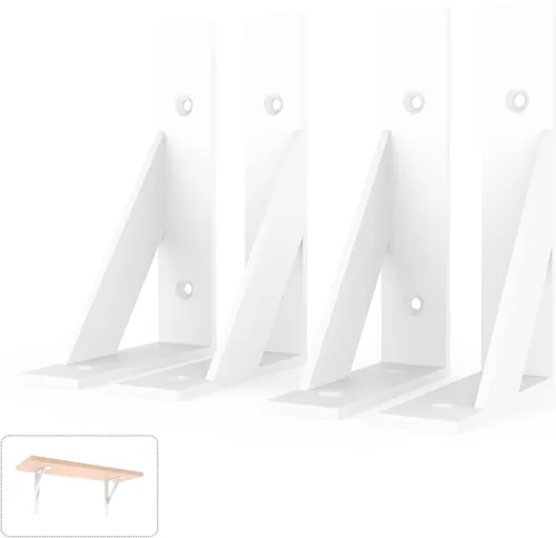 Miniatura 9 de SOGAL Soporte de estante pequeño, con 4 formas de montaje, soporte de estante montado en la pared, soportes de estante blancos de 3 x 4 pulgadas