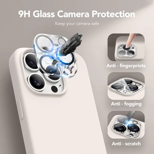 Miniatura 7 de GONEZ Funda de silicona para iPhone 15 Pro Max, compatible con Magsafe, protector de cámara + protector de pantalla, forro de microfibra suave