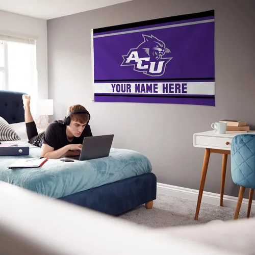 Miniatura 4 de Rico Industries NCAA Abilene Christian Wildcats - Bandera estándar personalizada de 3 x 5 pies, fabricada en los Estados Unidos, decoración