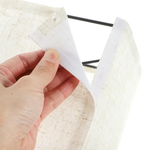Miniatura 6 de Kichvoe Pantalla de lino beige para enchufe de luz E27, pantalla rectangular para lámpara de pie, cubierta de lámpara de tela extraíble para uso
