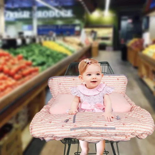 Miniatura 2 de Funda para carrito de compras para bebé/niño pequeño, funda para silla alta 2 en 1, fácil de colocar y quitar, con soporte para teléfono celular