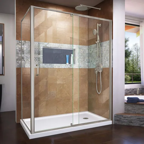 Miniatura 12 de DreamLine Flex SHDR-2234580-RT-01 - Cabina de ducha pivote sin marco de 34 1/2 pulgadas de profundidad x 56-60 pulgadas de ancho x 72 pulgadas