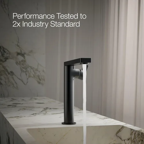 Miniatura 11 de Kohler 73168-4-BL Composed - Grifo alto para lavabo de baño con manija de palanca, 1.2 gpm, negro mate Mate negro