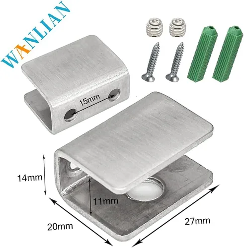 Miniatura 3 de WANLIAN 8 soportes de vidrio cepillado para montaje en pared, soportes de estante de vidrio flotante para estantes de vidrio de 1/4 pulgadas