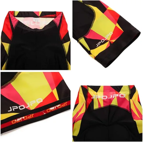 Miniatura 4 de Camiseta de ciclismo para mujer + pantalones cortos acolchados de manga corta para ciclismo, ropa de bicicleta
