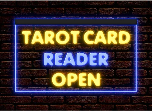 Miniatura 18 de 180087 Lector de cartas de tarot psíquico abierto tienda decoración ventana pantalla LED luz neón letrero (12 x 8 pulgadas, verde)