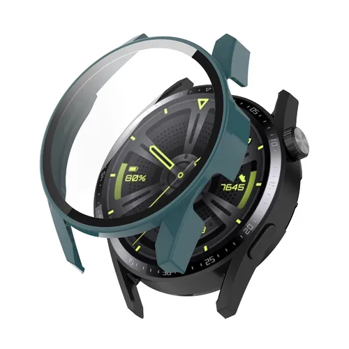Miniatura 13 de AISPORTS Paquete de 2 fundas protectoras compatibles con Huawei Watch GT 3 de 1.811 in, carcasa rígida de policarbonato HD, película de vidrio negro
