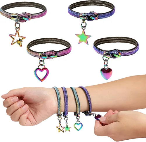 4 pulseras antiestrés con cremallera para autismo, TDAH y ansiedad, herramientas sensoriales de mano para aliviar el estrés para adolescentes,