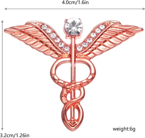 Miniatura 5 de Símbolo médico Caduceus Estetoscopio RN Insignia de enfermería Broches de solapa para enfermera registrada Doctor Rod Of Asclepius Broche