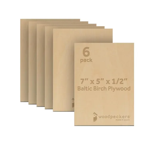 Miniatura 17 de Madera contrachapada de abedul báltico de 0.472 in, 1/2 x 5 x 7 pulgadas, caja de 2 madera artesanal de grado B/BB, más fuerte que las hojas