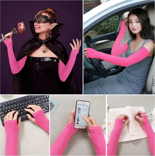 Miniatura 4 de Guantes Bellady para exteriores, manga larga, bloqueadores del sol, sin dedos para mujer