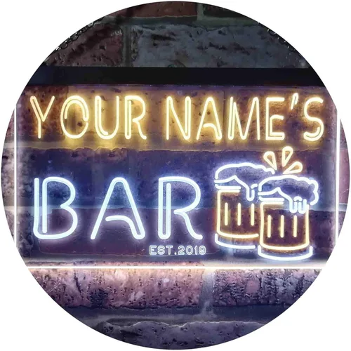 Miniatura 25 de ADVPRO Letrero de neón LED personalizado con texto en inglés «Your Name Est Year» (12 x 8.5 pulgadas) st4s32-w1-tm-b