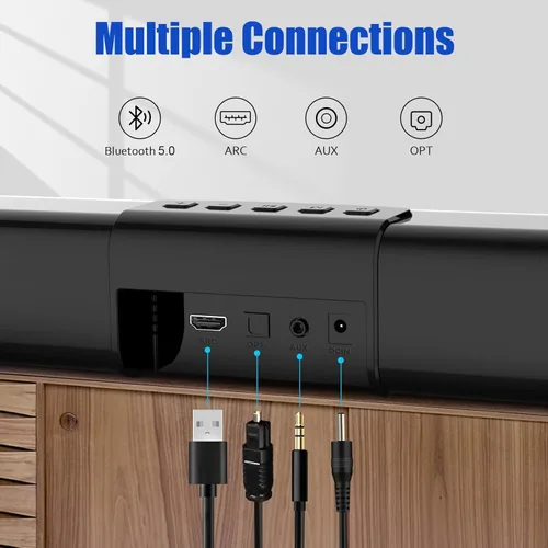Miniatura 6 de Barra de sonido, barra de sonido para TV de 60 W, potente HD, HiFi, barras de sonido estéreo, Bluetooh 5.0, control inalámbrico con ARC AUX Opt